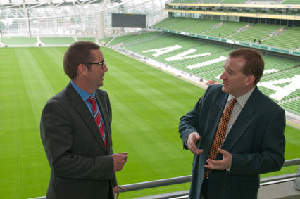   Lorcan Kavanagh, Symantec’s country sales manager for Ireland, and Dermot Williams, MD, Threatscape